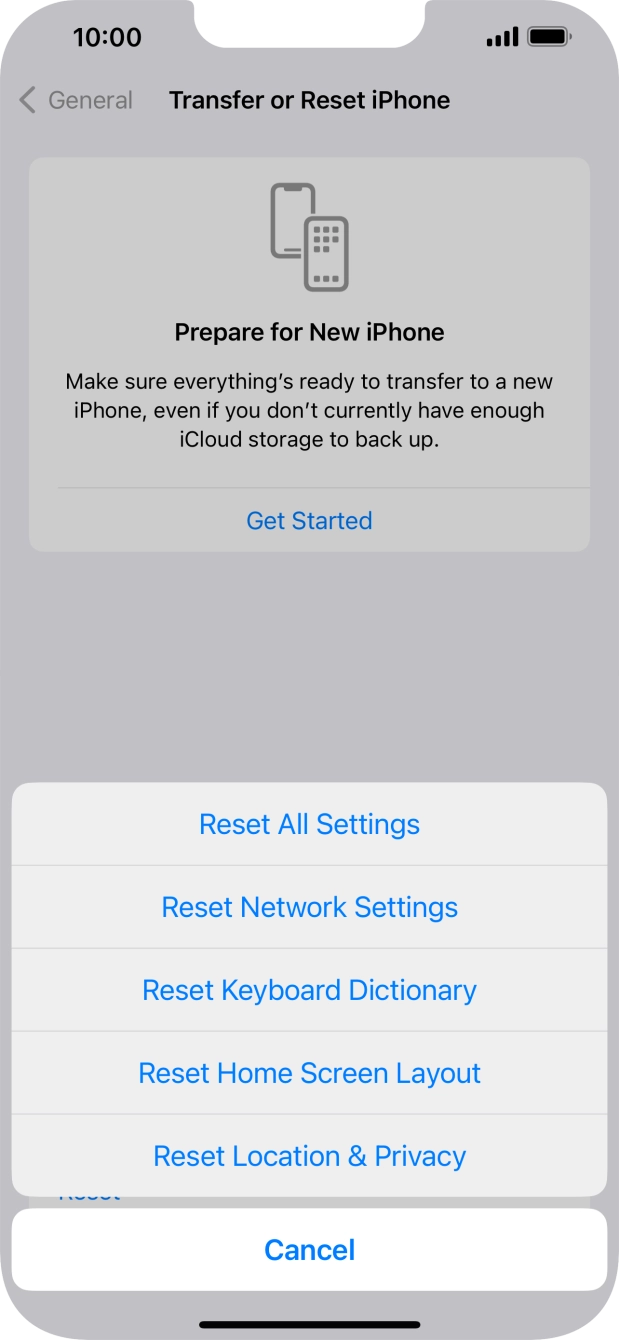 Press Reset All Settings.