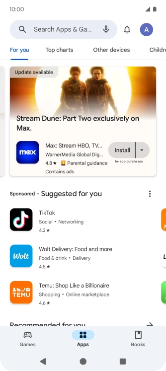 Press the profile icon. Press the profile icon.