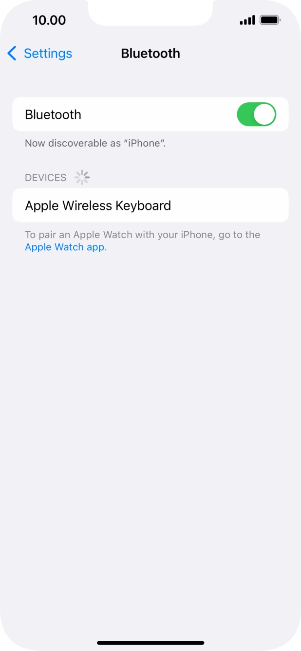 Press the required Bluetooth device and follow the instructions on the screen to pair the device with your phone.