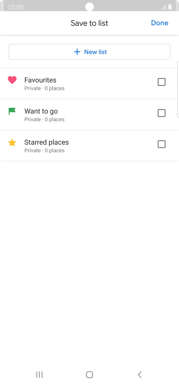 Press the required setting.