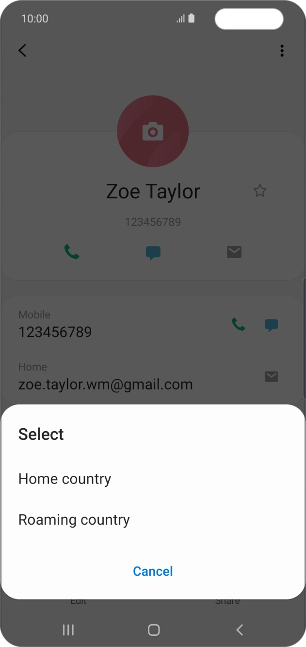 Press the required setting.