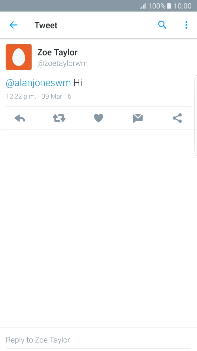 Press the reply icon.