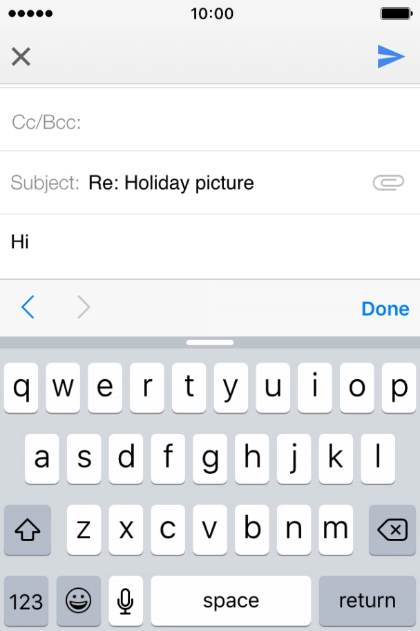 Press the send icon. Press the send icon.