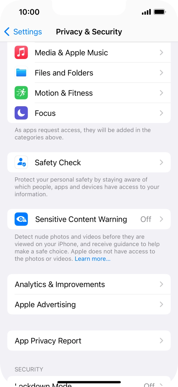Press App Privacy Report.