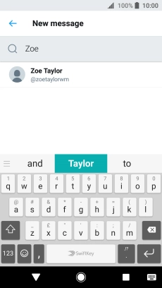 Key in the first letters of the recipient's name and press the required contact.
