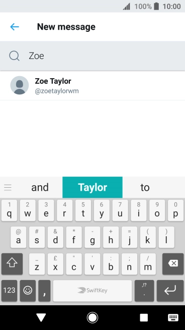 Key in the first letters of the recipient's name and press the required contact.