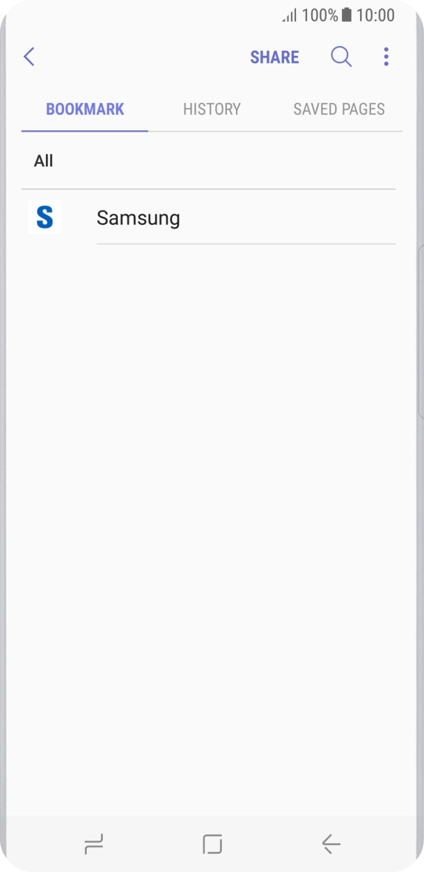 Press the required bookmark.