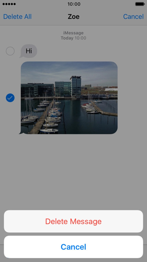 Press Delete Message. Press Delete Message.