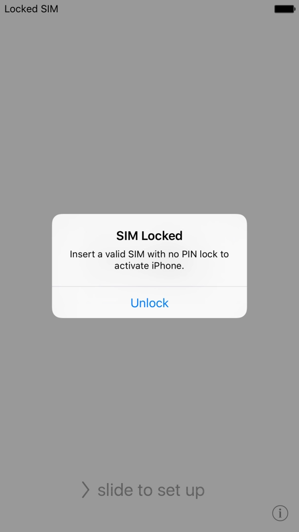If your SIM is locked, press Unlock.