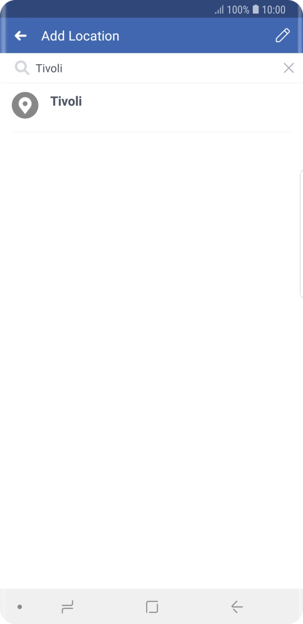 Press the required location.