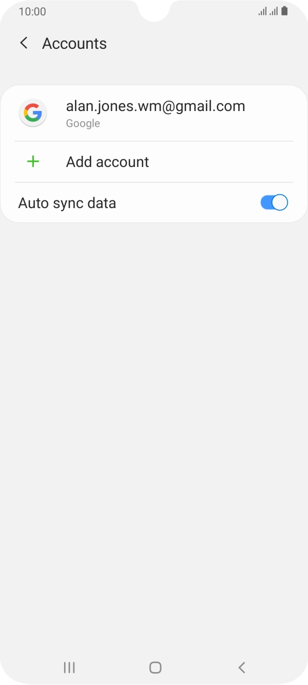 Press the required account.