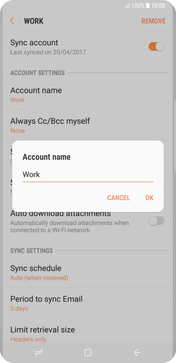 Key in the required name and press OK.