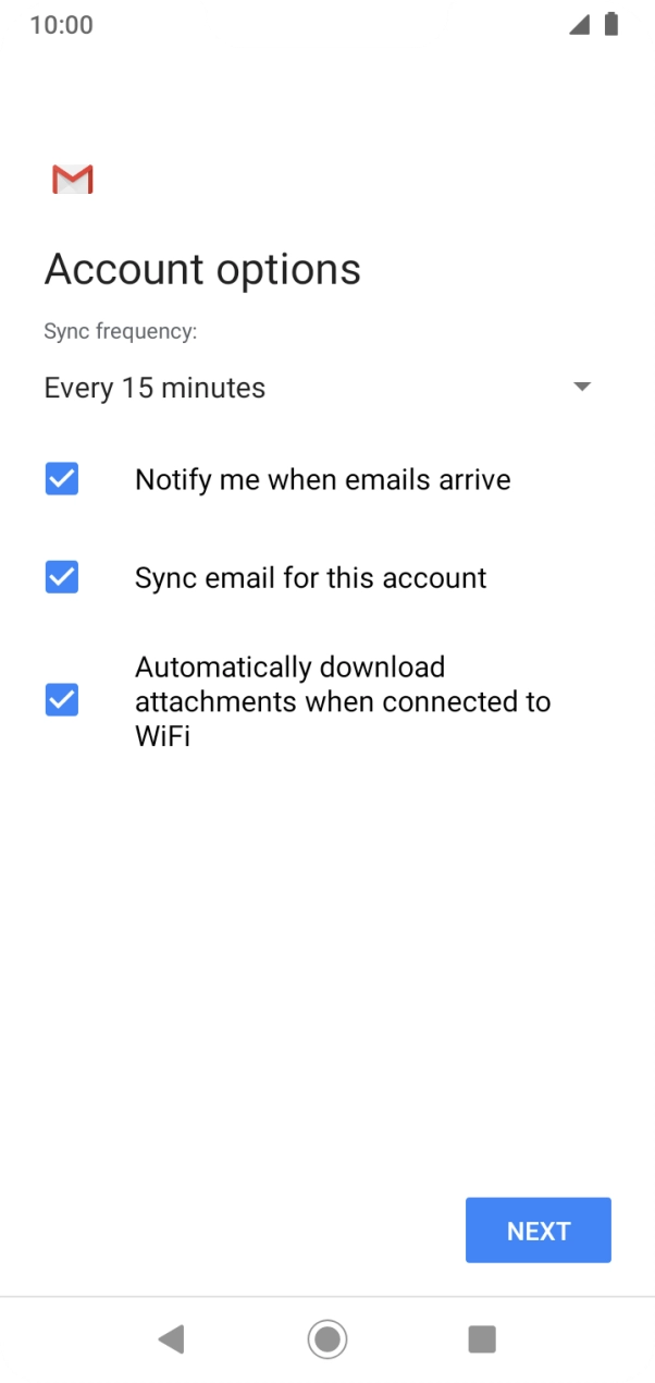 If this screen is displayed, you email account has been recognised and set up automatically. Follow the instructions on the screen to key in more information and finish setting up your phone. If this screen is displayed, you email account has been recognised and set up automatically. Follow the instructions on the screen to key in more information and finish setting up your phone.