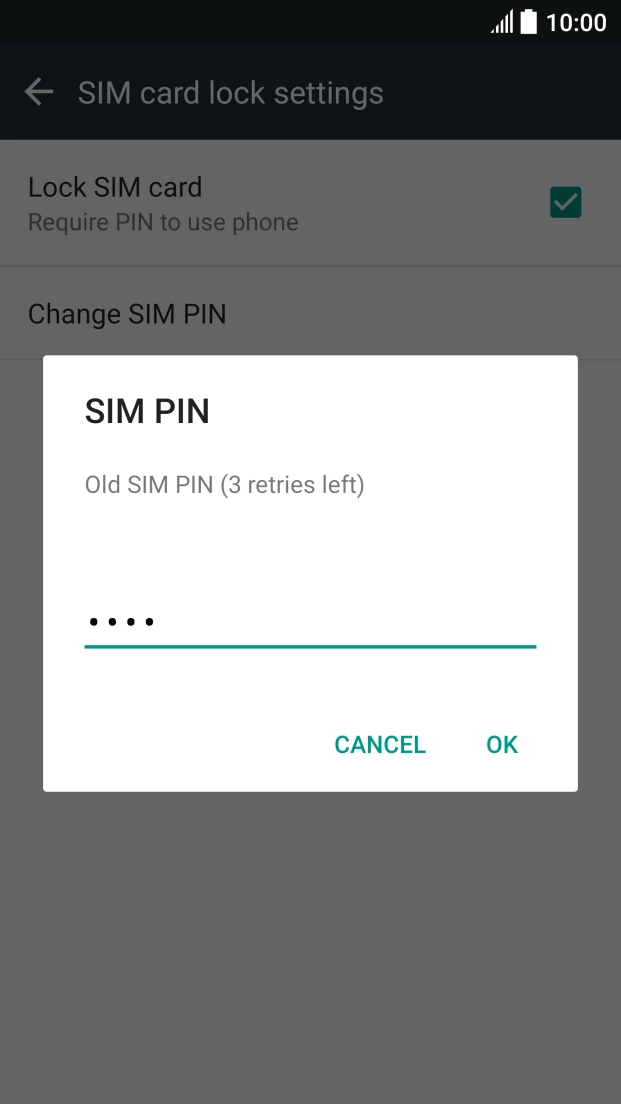 Key in your current PIN and press OK.