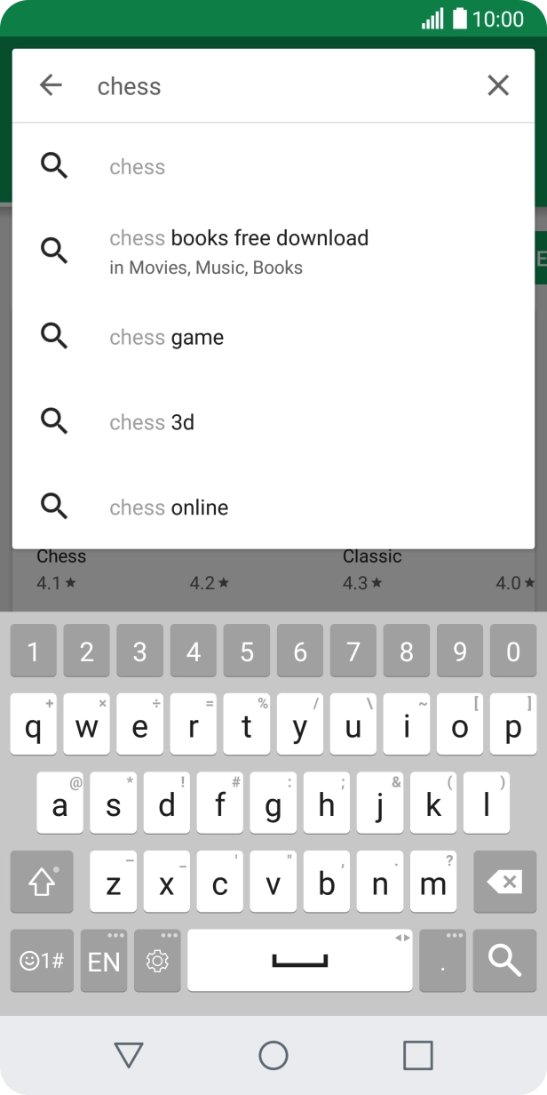 Key in the name or subject of the required app and press the search icon.