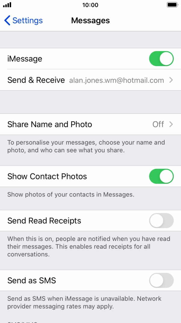 Press the indicator next to 