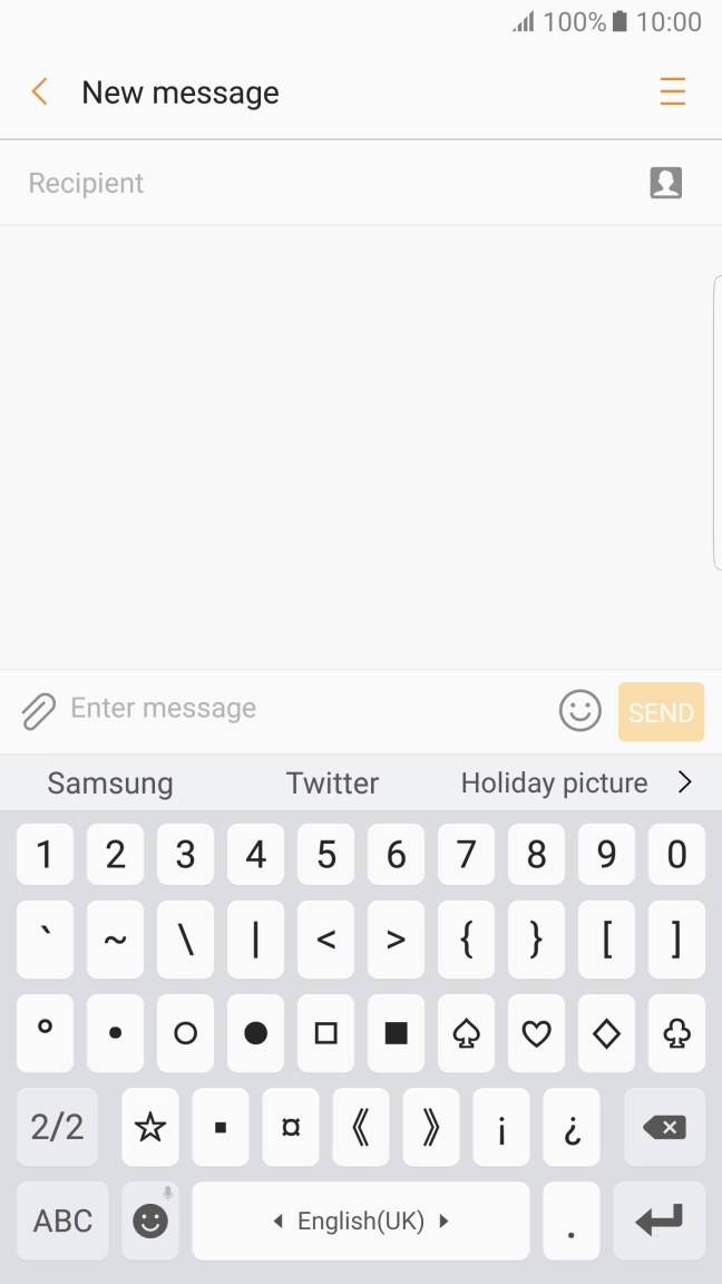 Press ABC to return to text input.
