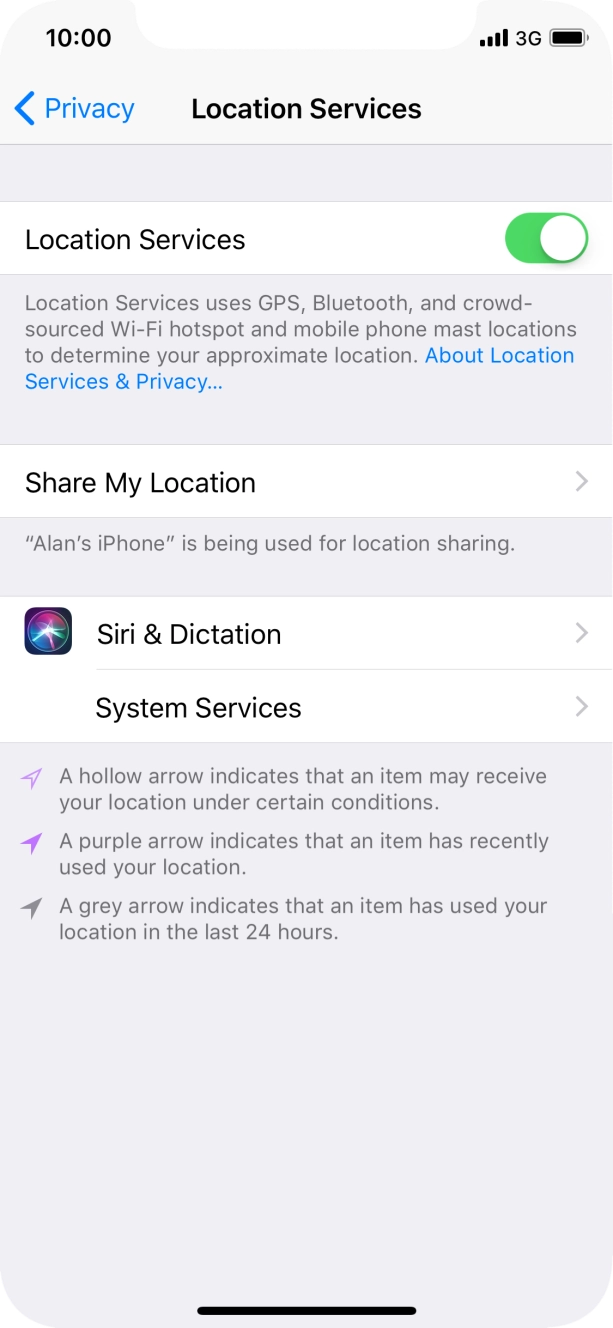 Press the required application.
