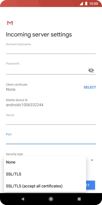 Press the required setting. Press the required setting.