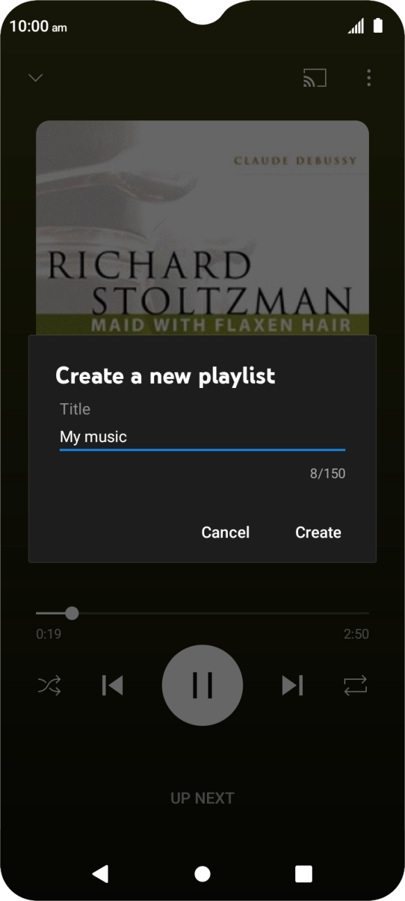 Key in a name for the playlist and press Create.