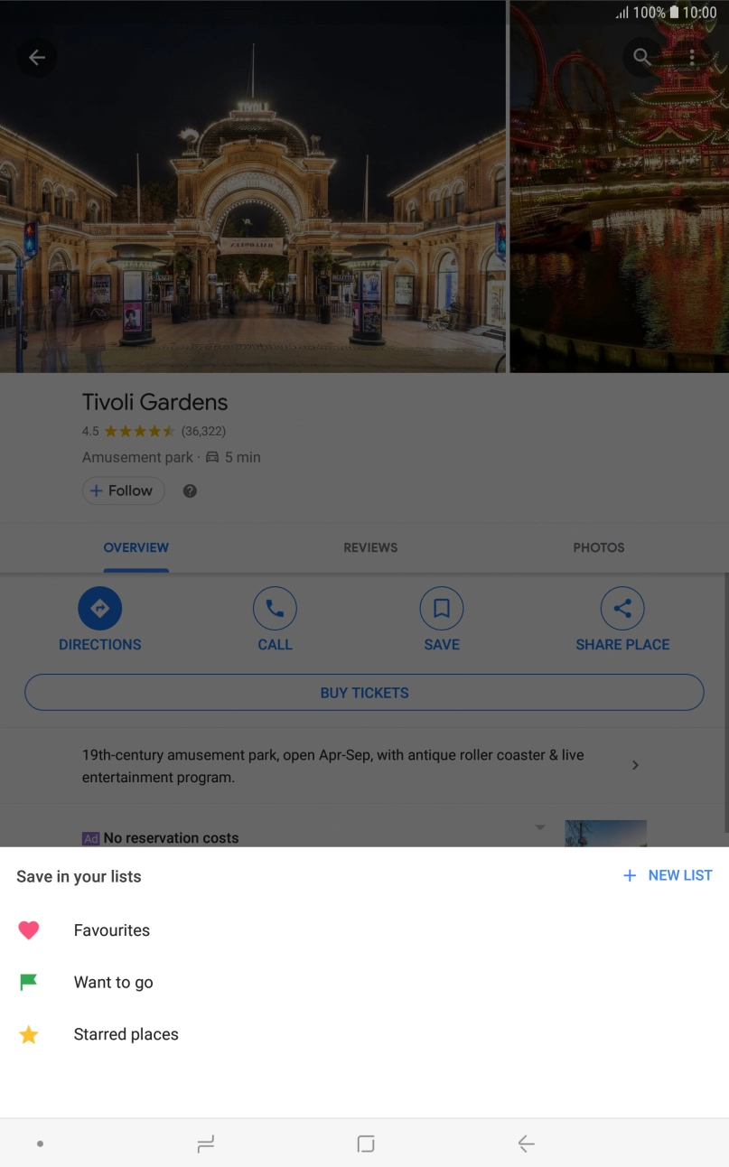 Press the required setting.