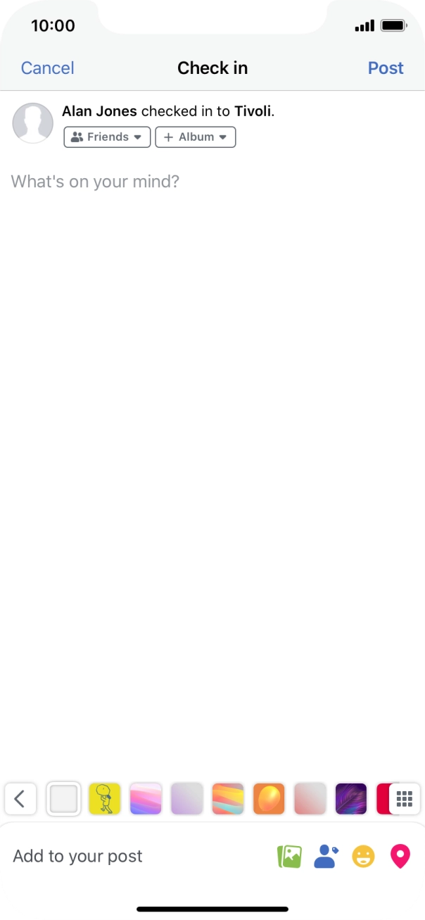 Press the text input field.