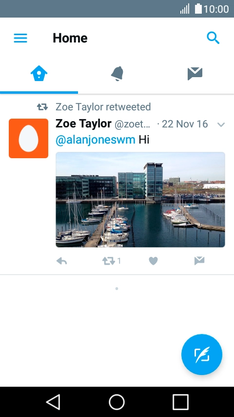 Press the new tweet icon.