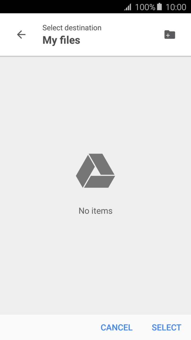 To create a new folder, press the new folder icon and follow the instructions on the screen to create a new folder.