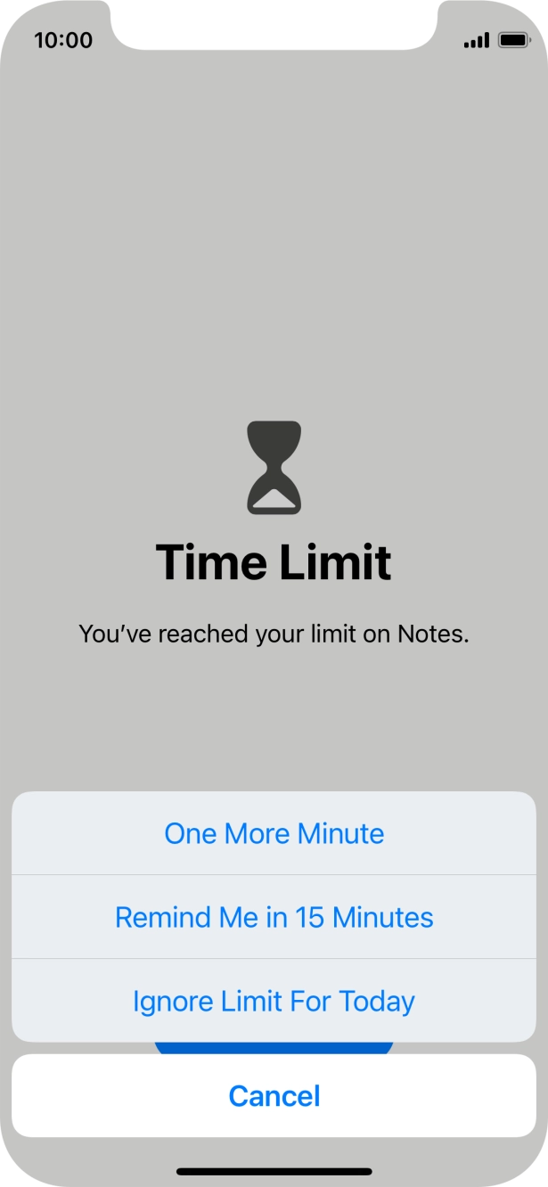 Press the required setting.