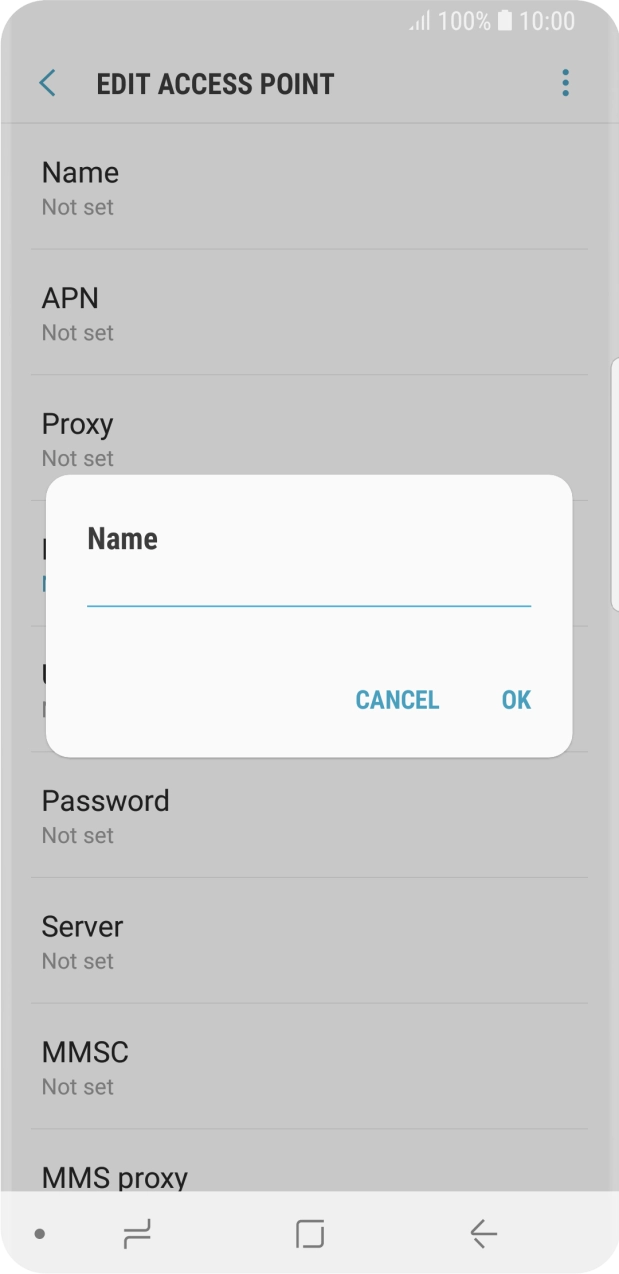 Key in Telstra Internet and press OK. Key in Telstra Internet and press OK.