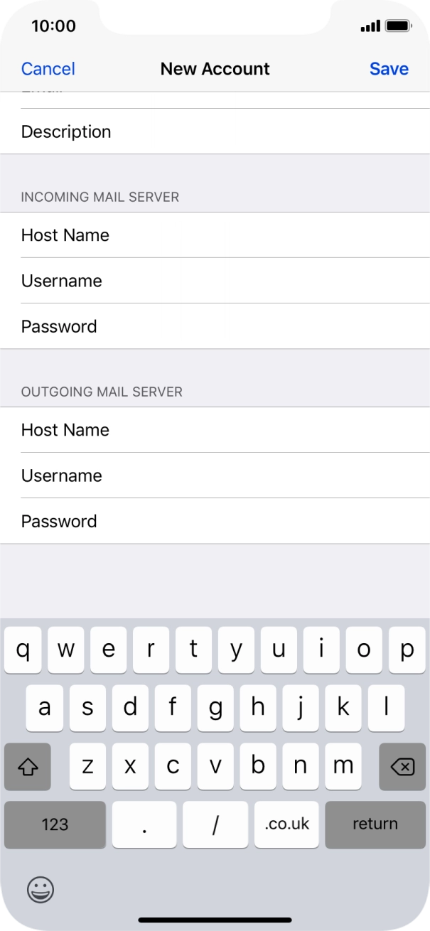 Press Save. Your email account has now been set up. To select more settings for incoming and outgoing server, proceed with the following steps.