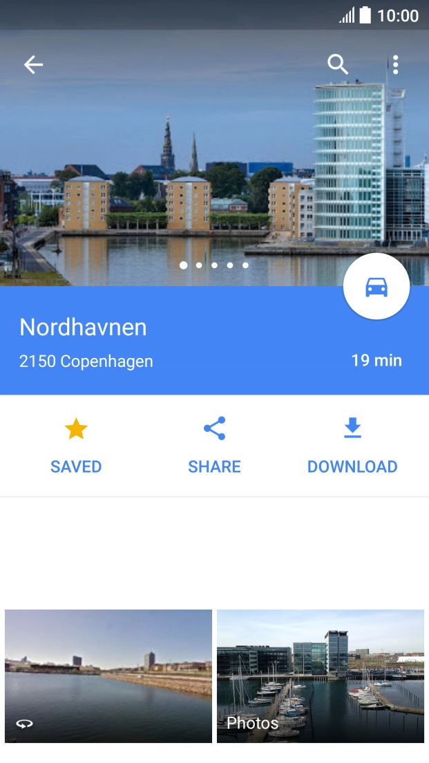 Press the travel information icon.