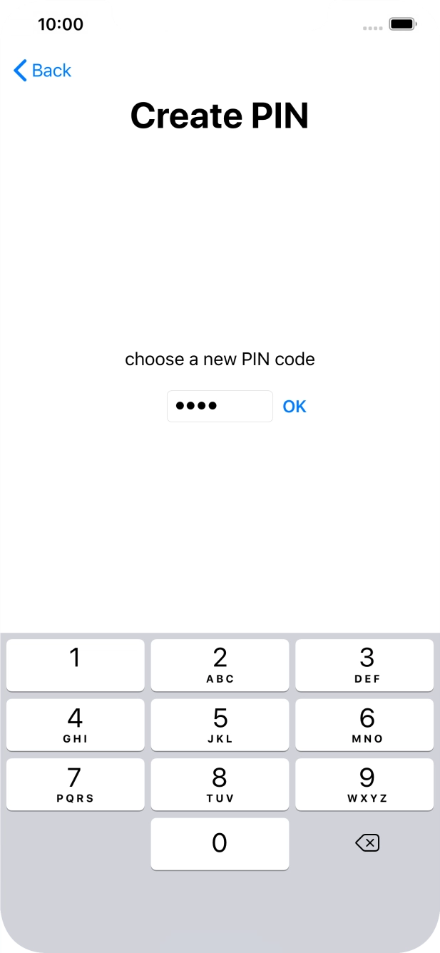 Key in a new four-digit PIN and press OK.