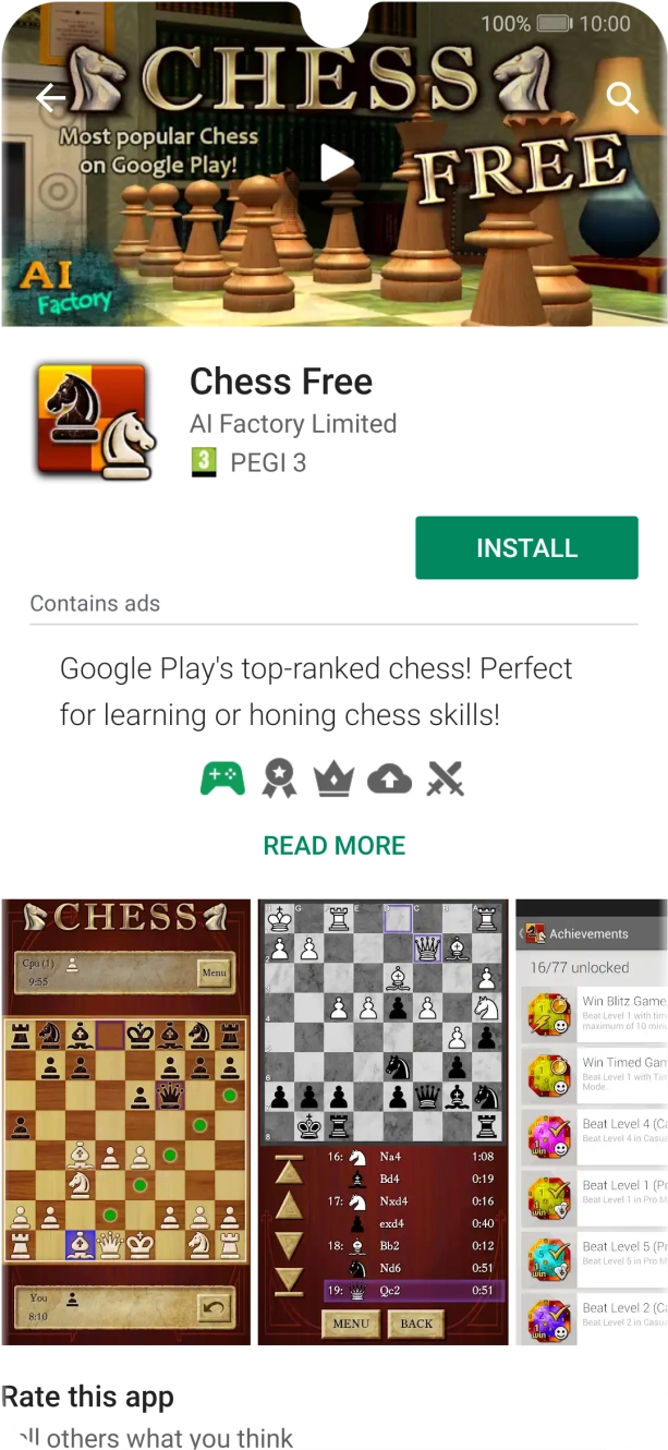 Press INSTALL and follow the instructions on the screen to install the app.