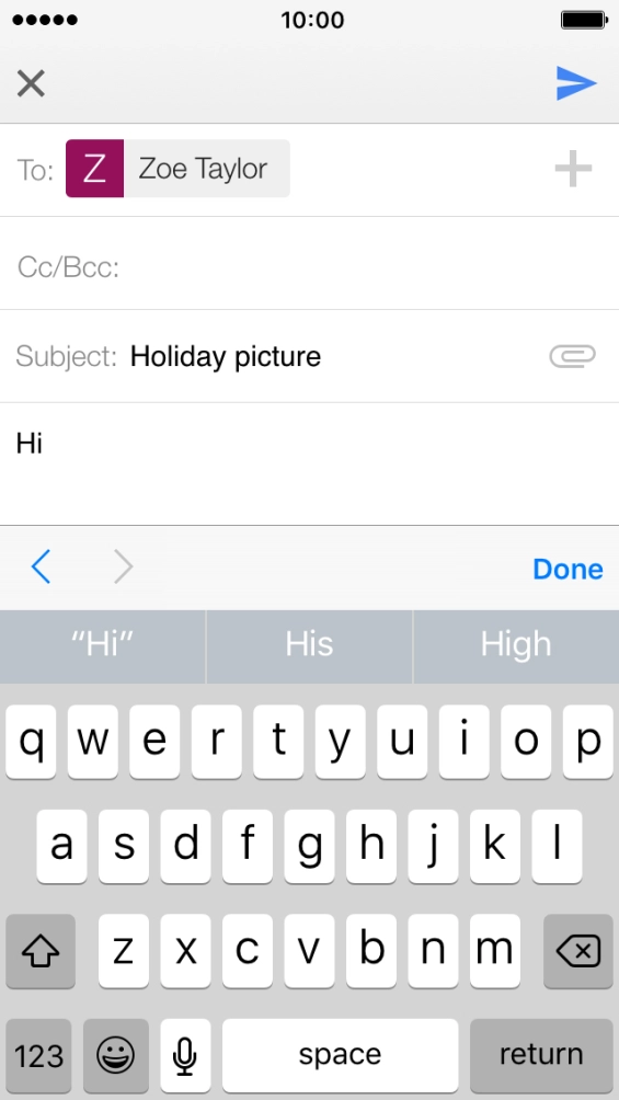 Press the send icon. Press the send icon.