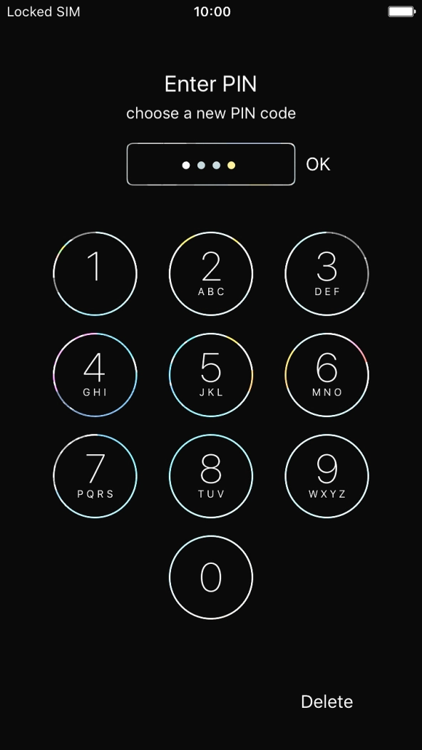 Key in a new four-digit PIN and press OK.