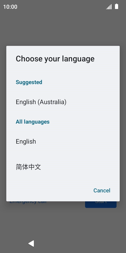 Press the required language.