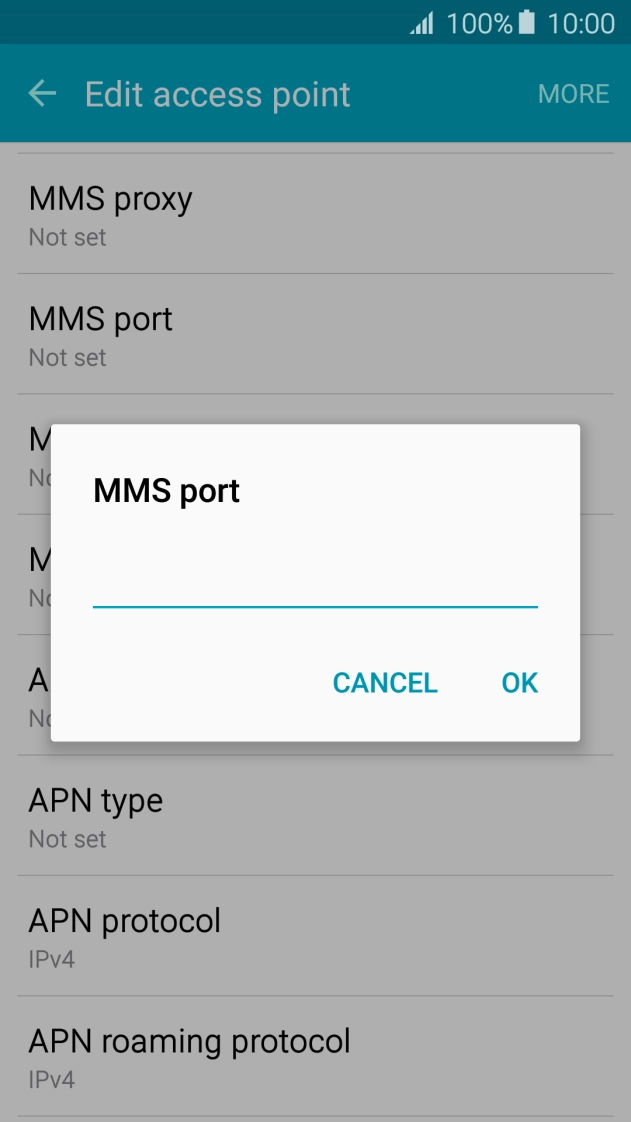 Key in 80 and press OK.