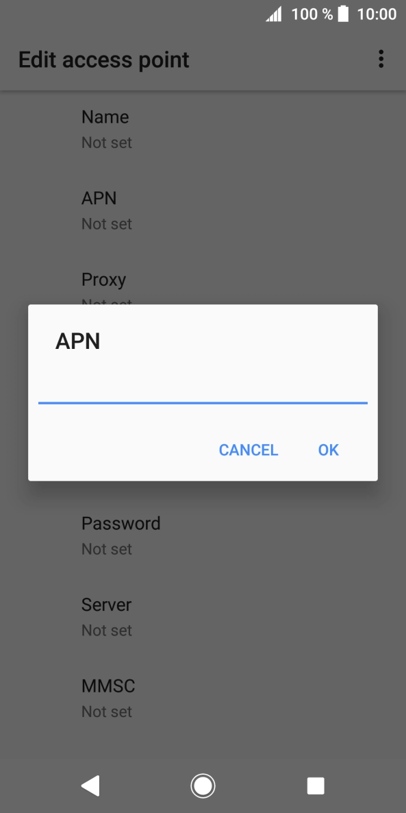 Key in telstra.wap and press OK.
