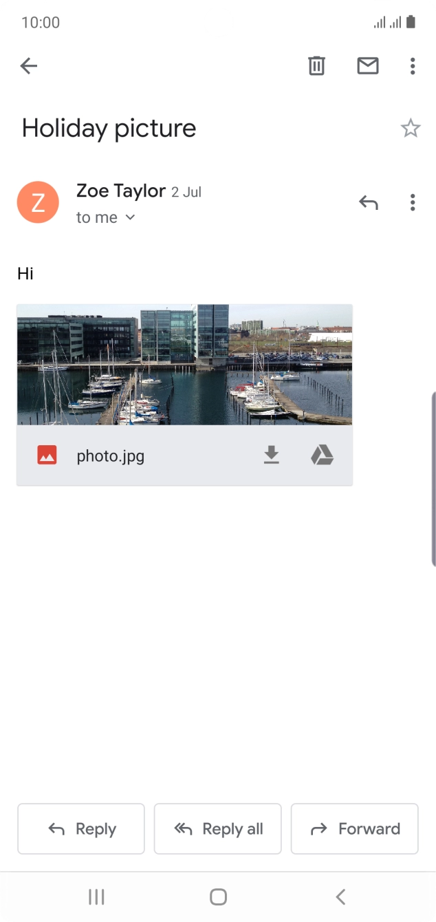 If an application is open on your phone, such as Email, you can also use the functions available here, e.g.: reply to this email.