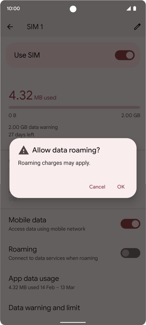 If you turn on the function, press OK.