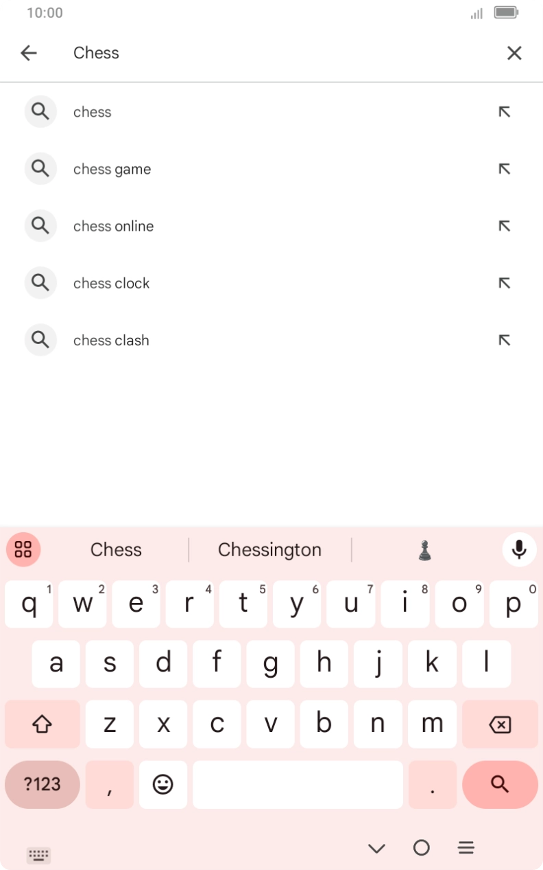 Key in the name or subject of the required app and press the search icon.