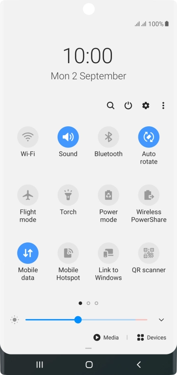 Press the settings icon. Press the settings icon.