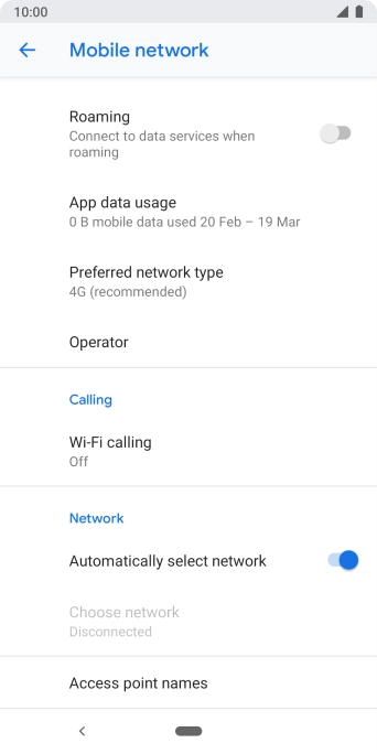 If you want to select a network automatically, press the indicator next to If you want to select a network automatically, press the indicator next to