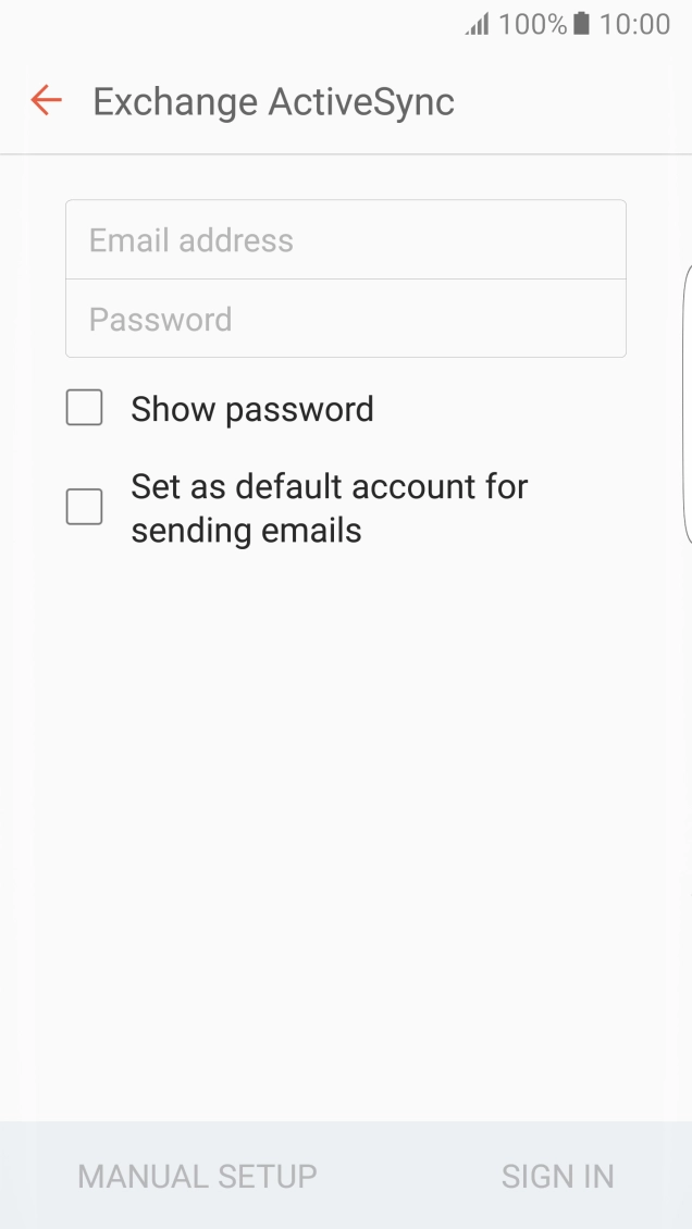 Press Email address and key in your email address.