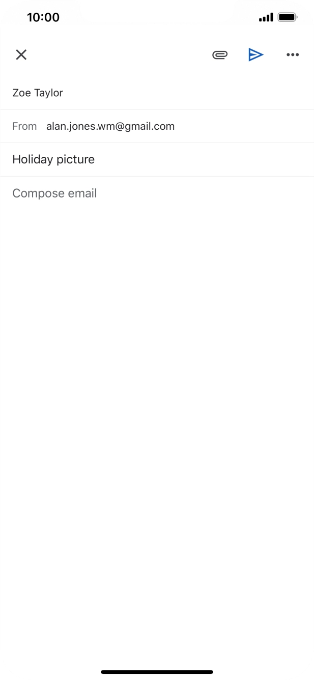 Press the text input field and write the required text.