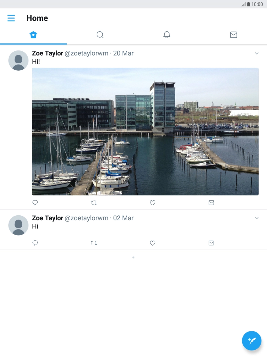 Press the new tweet icon.