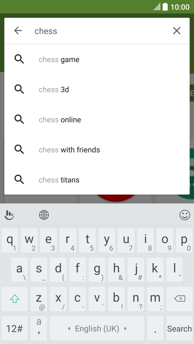 Key in the name or subject of the required app and press Search.