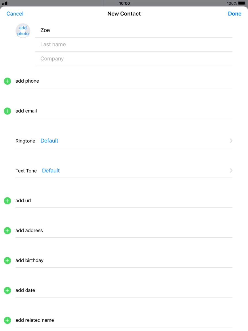Press Last name and key in the last name.