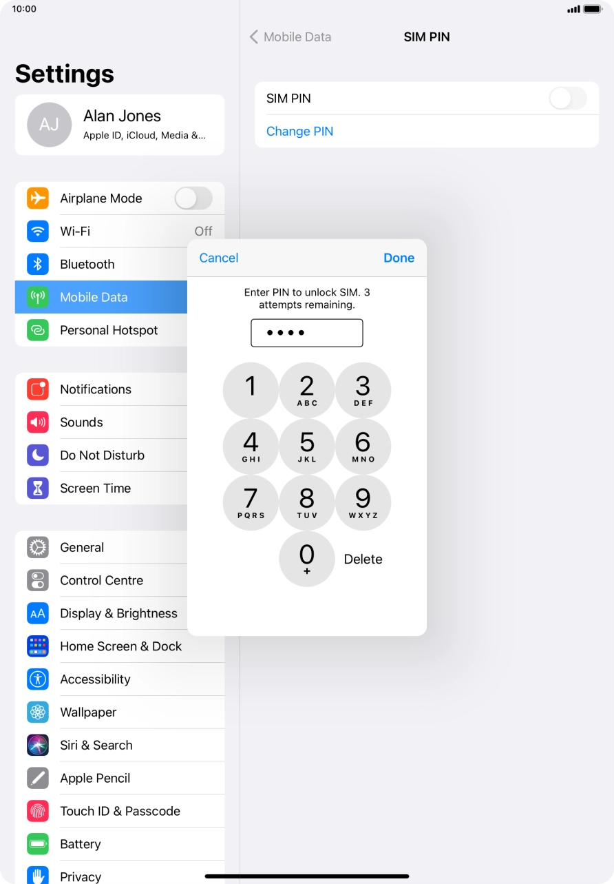Key in your PIN and press Done.